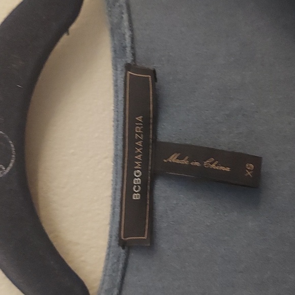 BCBGMAXARIA Catier Faux Suede Dusty Blue Mini Dress With Bell Sleeves - Picture 5 of 13